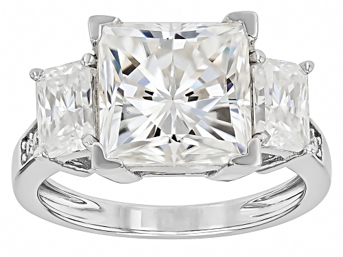 MOISSANITE FIRE® 6.62CTW DEW SQUARE BRILLIANT, RADIANT CUT & ROUND BRILLIANT PLATINEVE® RING - Size 9