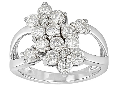 MOISSANITE FIRE® 1.46CTW DEW ROUND BRILLIANT PLATINEVE® RING - Size 6