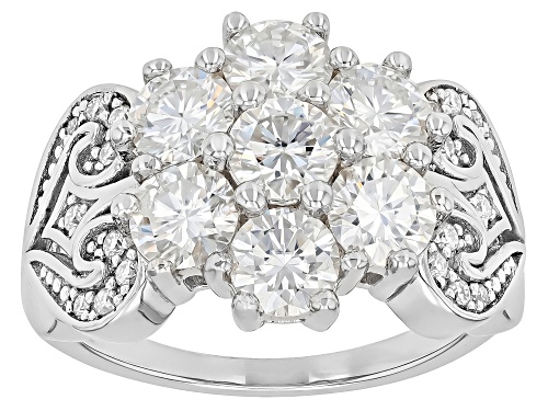 MOISSANITE FIRE® 2.49CTW ROUND PLATINEVE®  RING - Size 7