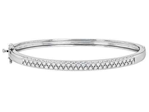 MOISSANITE FIRE® 1.00CTW DEW ROUND BRILLIANT PLATINEVE® BANGLE BRACELET - Size 7.5