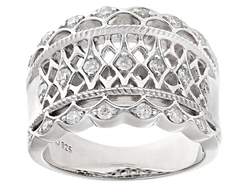 MOISSANITE FIRE® .53CTW DEW ROUND BRILLIANT PLATINEVE® RING - Size 5