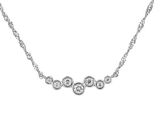 MOISSANITE FIRE® .32CTW DEW ROUND BRILLIANT PLATINEVE® NECKLACE - Size 18