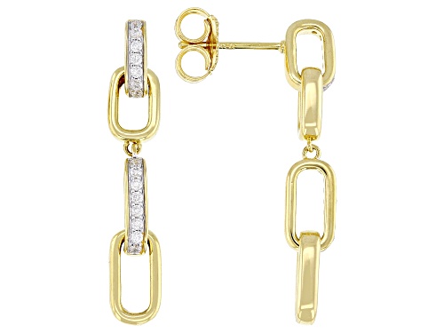 MOISSANITE FIRE® 0.30CTW DEW ROUND BRILLIANT 14K YELLOW OVER SILVER EARRINGS