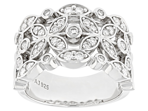 MOISSANITE FIRE® 0.97CTW DEW ROUND BRILLIANT PLATINEVE® RING - Size 6