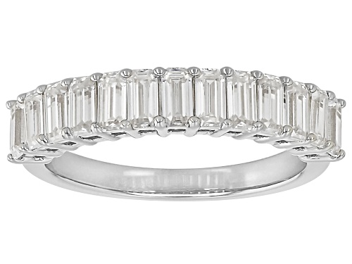 MOISSANITE FIRE® 1.30CTW DEW EMERALD CUT  PLATINEVE® RING - Size 7