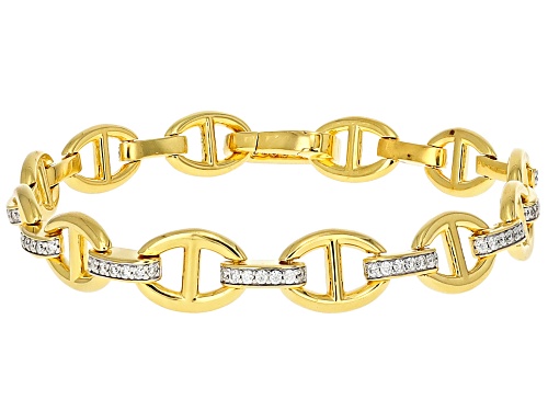 MOISSANITE FIRE® 0.77CTW DEW ROUND BRILLIANT 14K YELLOW GOLD OVER SILVER BRACELET - Size 8