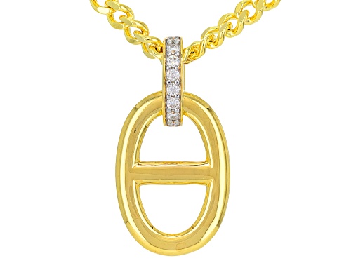 MOISSANITE FIRE® 0.16CTW DEW ROUND BRILLIANT 14K YELLOW GOLD OVER SILVER  PENDANT AND CHAIN