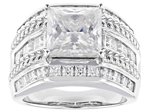MOISSANITE FIRE® 6.06CTW DEW PRINCESS CUT PLATINEVE® RING - Size 6