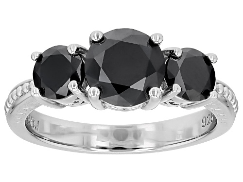 MOISSANITE FIRE® BLACK MOISSANITE 2.20CTW DEW ROUND BRILLIANT PLATINEVE® RING - Size 8