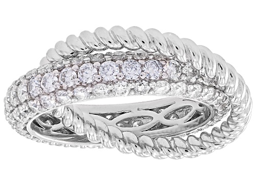 MOISSANITE FIRE® 3.63CTW DEW ROUND BRILLIANT PLATINEVE® CROSSOVER ETERNITY BAND - Size 10
