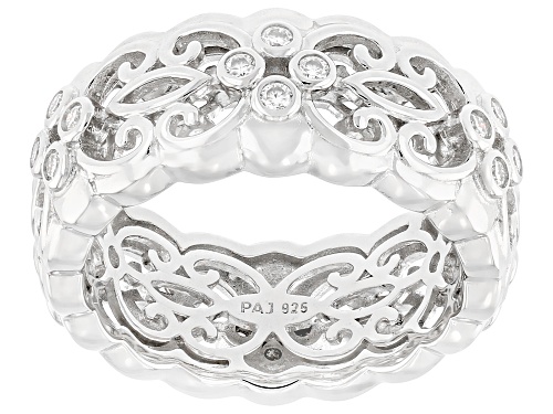 MOISSANITE FIRE® 0.48CTW DEW ROUND BRILLIANT PLATINEVE® RING - Size 7