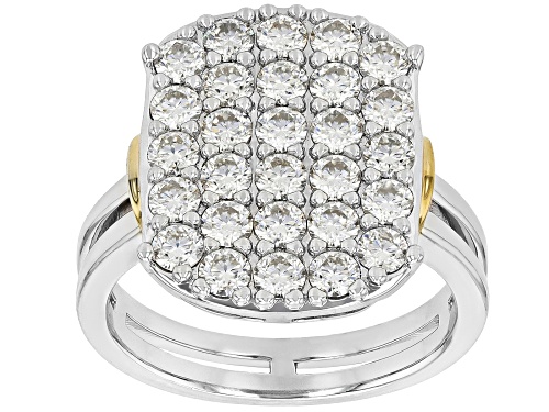 MOISSANITE FIRE® 1.98CTW DEW ROUND BRILLIANT PLATINEVE® TWO TONE RING - Size 5