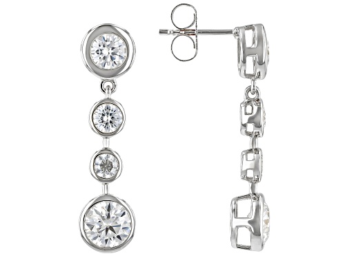 MOISSANITE FIRE® 3.78CTW DEW ROUND BRILLIANT PLATINEVE® EARRINGS