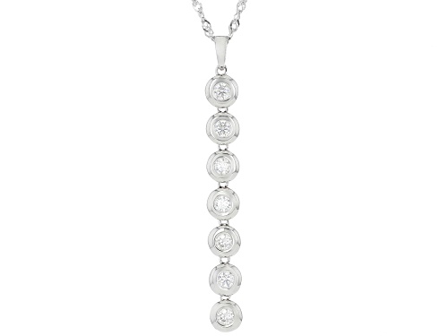MOISSANITE FIRE® 0.70CTW DEW ROUND BRILLIANT PLATINEVE® PENDANT AND CHAIN