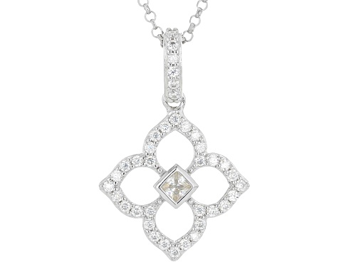 MOISSANITE FIRE® 0.50CTW DEW PLATINEVE® CLOVER PENDANT AND CHAIN