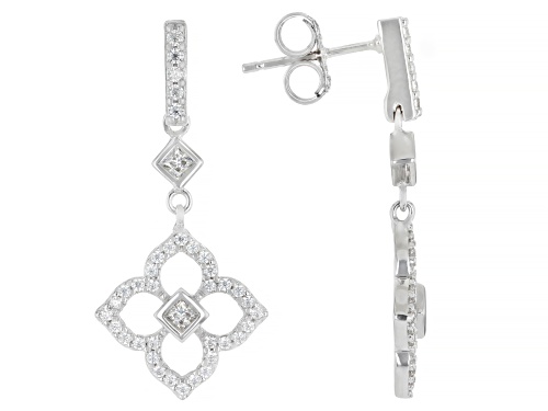 MOISSANITE FIRE® 0.86CTW DEW PLATINEVE® CLOVER EARRINGS