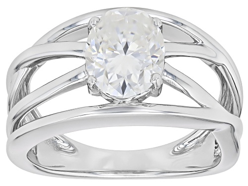 MOISSANITE FIRE® 2.10CT DEW OVAL PLATINEVE® SOLITAIRE RING - Size 6
