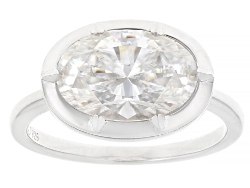 MOISSANITE FIRE® 4.25CTW DEW OVAL PLATINEVE® SOLITAIRE RING - Size 9