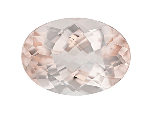 Morganite min 5.25ct 14x10mm oval checkerboard cut