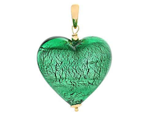 Il Murano di Francesca Green Murano Glass 18k Yellow Gold Over Sterling Silver Heart Pendant