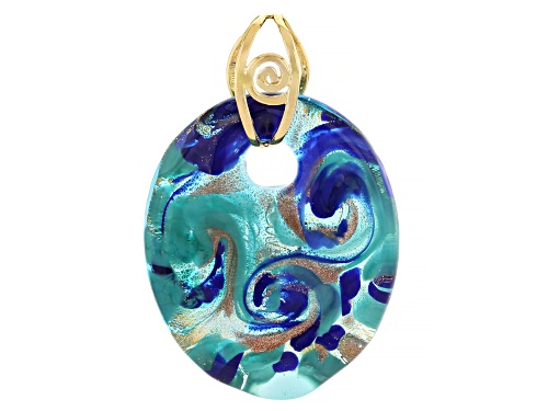 Il Murano di Francesca Murano Glass 18k Yellow Gold Over Sterling Silver "Oceano" Pendant