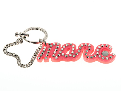 Marc By Marc Jacobs Signature Charm Key Ring in Fluoro Pink