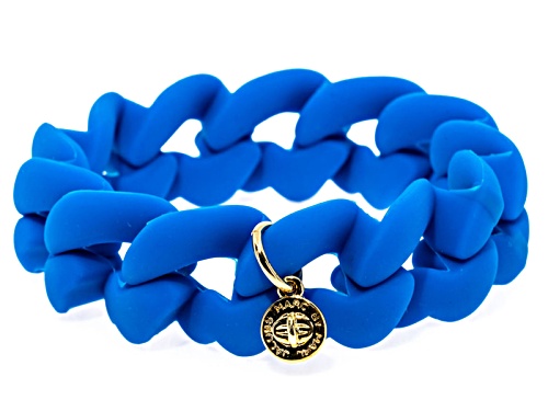 Photo of Marc By Marc Jacobs Electric Blue Turnlock Rubber Stretch Bracelet