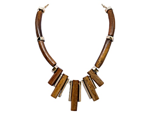 Photo of Marc By Marc Jacobs Wood and Gold Necklace - Size 16