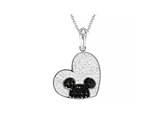 Stainless Steel Mickey Mouse Cubic Zirconia Pendant Necklace