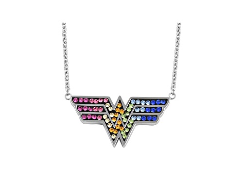 Photo of Stainless Steel Wonder Woman Crystal Pendant Necklace