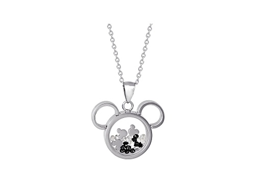 Photo of Stainless Steel Mickey Mouse Cubic Zirconia Shaker Pendant Necklace