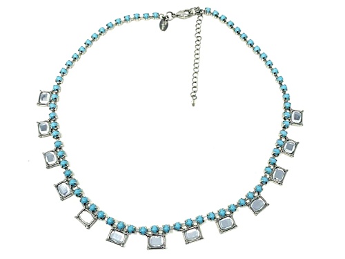 Photo of Lia Sophia Fashion Damsel  Blue And Silver Tone Extendable 18-21" Necklace - Size 18