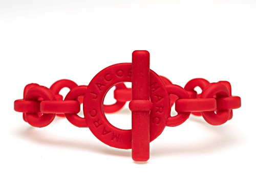 Photo of Marc By Marc Jacobs Macintosh Apple Red Turnlock Rubber Bracelet