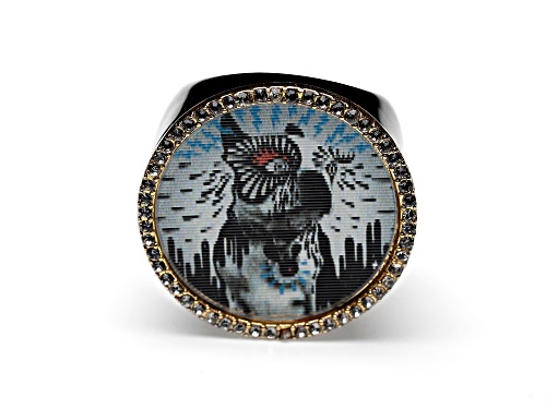 Marc by Marc Jacobs Lenticular Rue Boston Terrier Statement Ring - Size 7