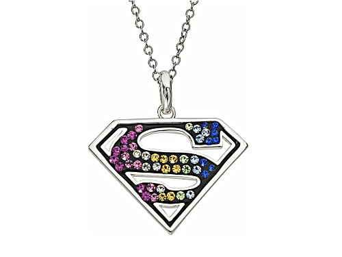 Photo of Stainless Steel Superman Crystal Pendant Necklace