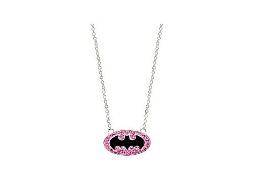 Photo of Stainless Steel Batwoman Pink Crystal Pendant Necklace