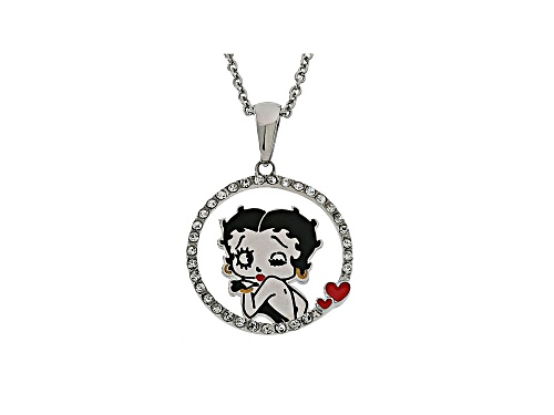 Photo of Stainless Steel Crystal Betty Boop Pendant Necklace