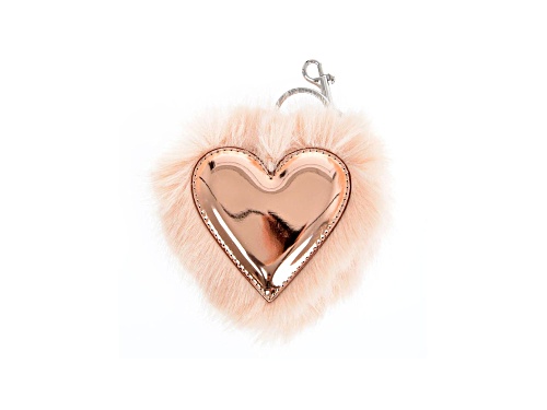 Stella McCartney Pink Vegan Fur Heart Key Chain