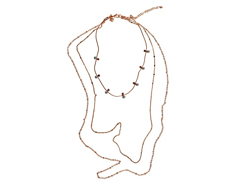 Rebecca Minkoff Rose Gold Beaded Layered Necklace - Size 18