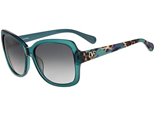 Diane Von Furstenberg Translucent Teal/Grey Sunglasses
