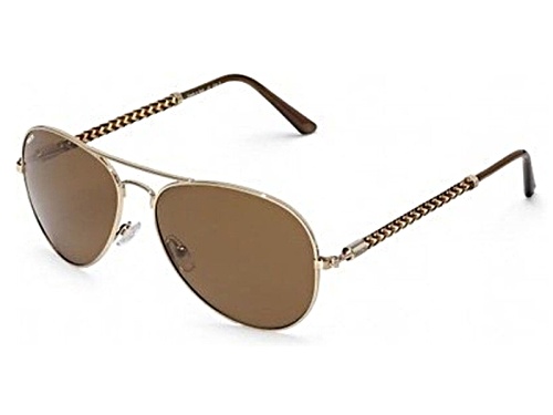 Photo of Invicta Gold and Brown/Brown Aviator Sunglasses