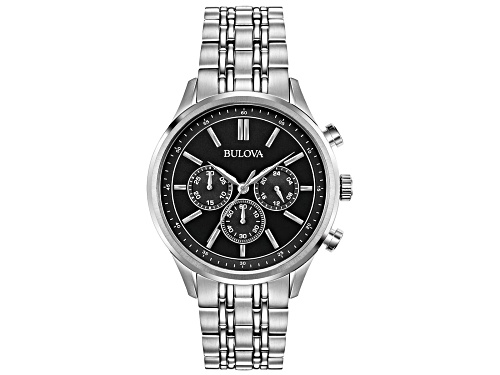Bulova Mens Quartz Essentials Chronograph Silver Tone Bracelet Watch 96A211