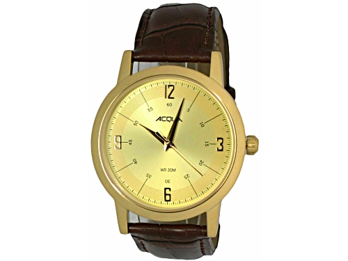 ACQUA by TIMEX - AA3C79200, Men's Faux Leather Brown Strap Watch,