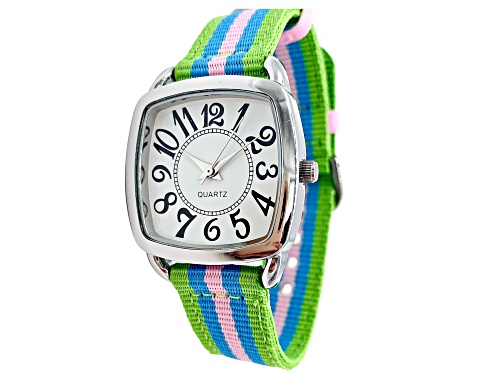 Avon Women's Signature Collection Brilliantly Bright Stripe Wristwatch