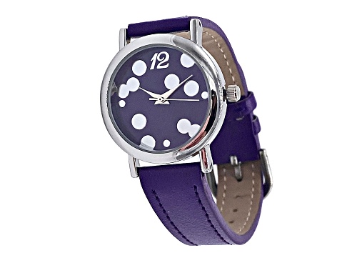 Avon Women's Signature Collection Metallic Bubbles Purple Wristwatch