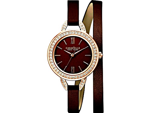 Caravelle New York by Bulova Womens Brown Dial Leather Strap Watch