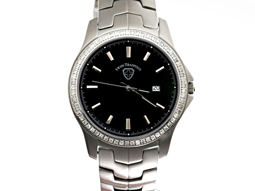 Photo of Swiss Tradition Stainless Steel and Diamond Black Dial Watch