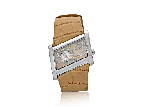 Armadani Modern Leather and Diamond Watch