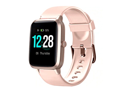 LETSCOM Pink/Rose Gold Fitness Activity Watch with Heart Rate, Sleep ...