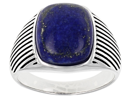 Photo of 14x12mm Lapis Lazuli Sterling Silver Men's Ring - Size 10